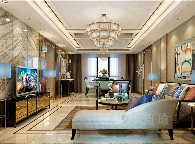 鸡巴艹奶子视频世纪江尚三室两厅168平装修设计效果欣赏